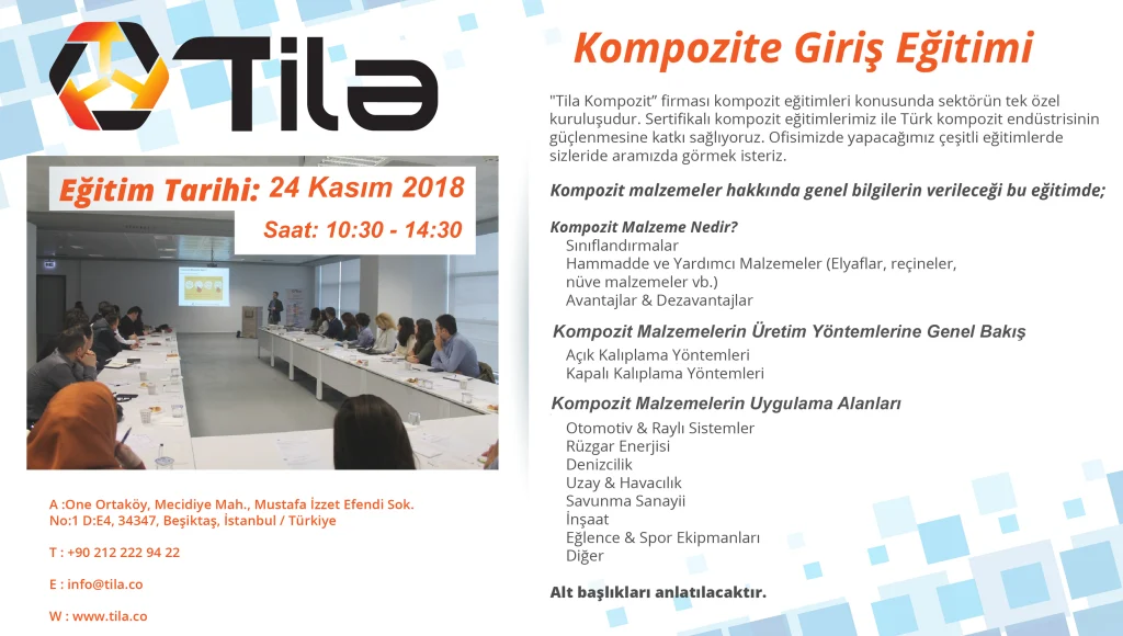 Kompozite Giriş Eğitimi 24 Kasım 2018