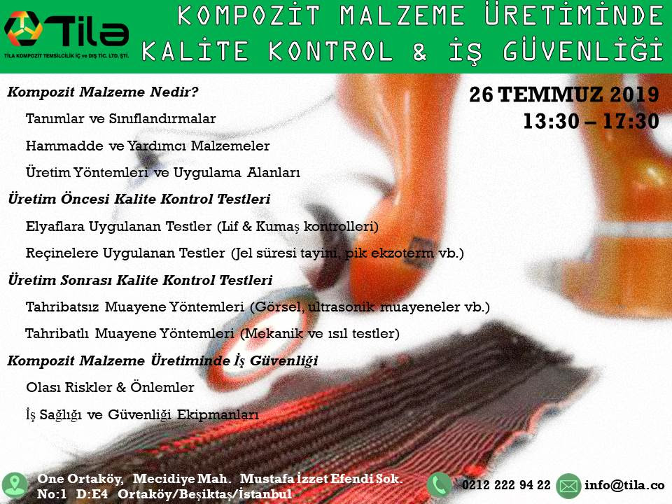 TİLA KOMPOZİT Eğitim Duyurusu 26.07.2019