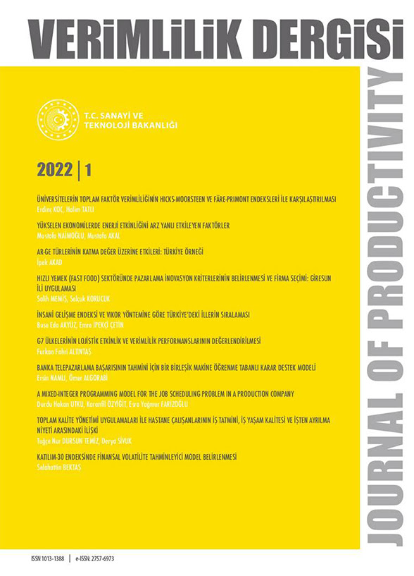 Verimlilik Dergisi – 2022/1 Sayısı