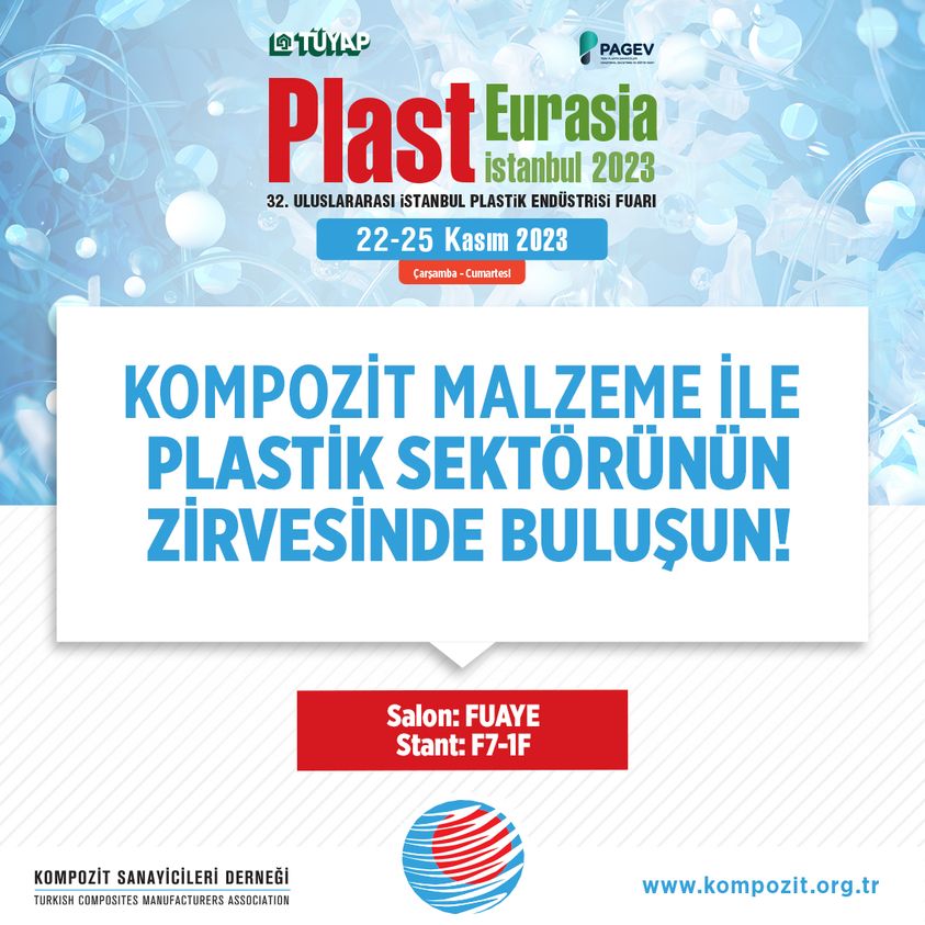 Derneğimiz, Kompozit Malzemelerle Plastik Sektörünün Zirvesinde Yer Alacağı Fuarda Yerini Alacaktır.