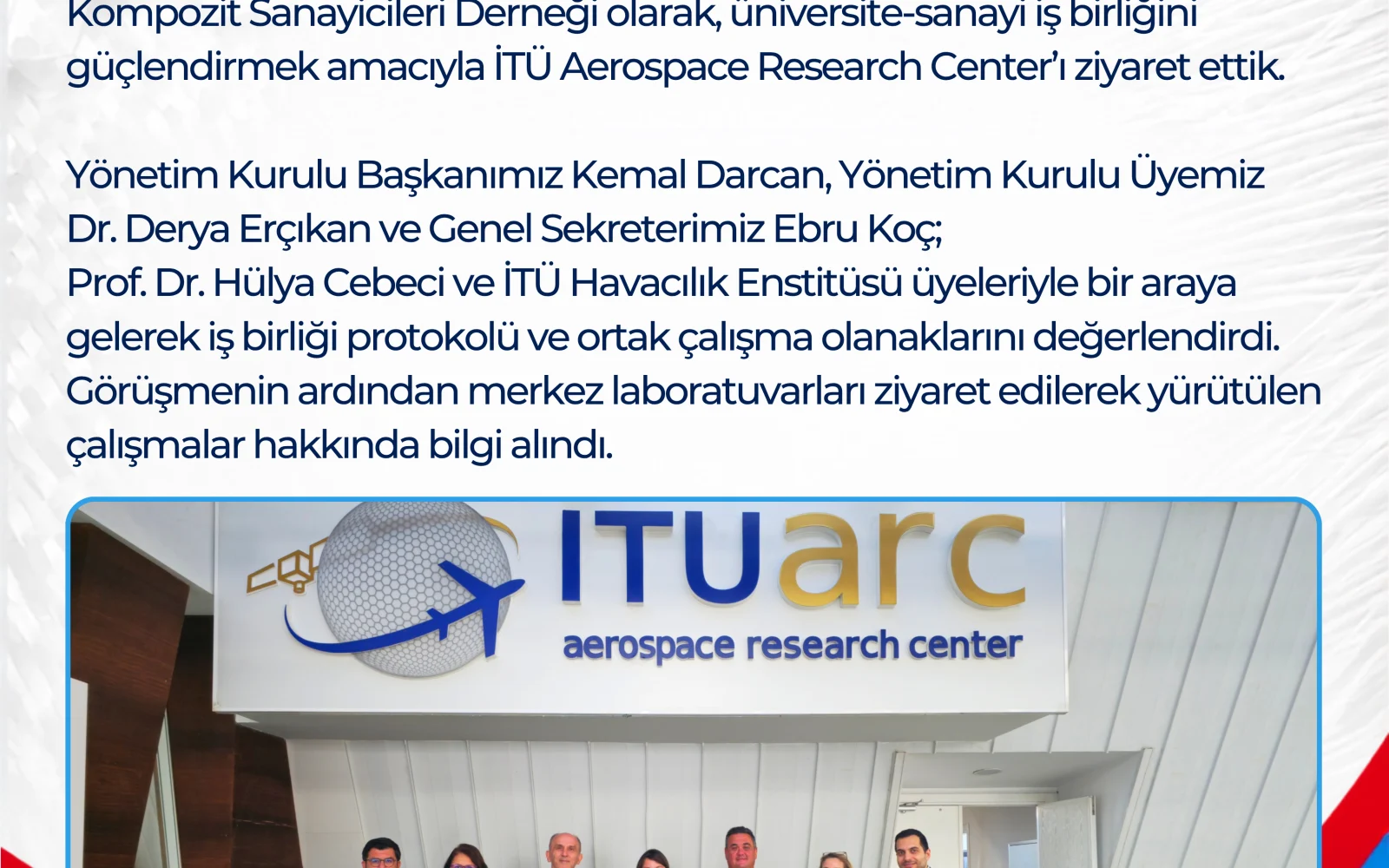 Derneğimizden İTÜ Aerospace Research Center’a Ziyaret
