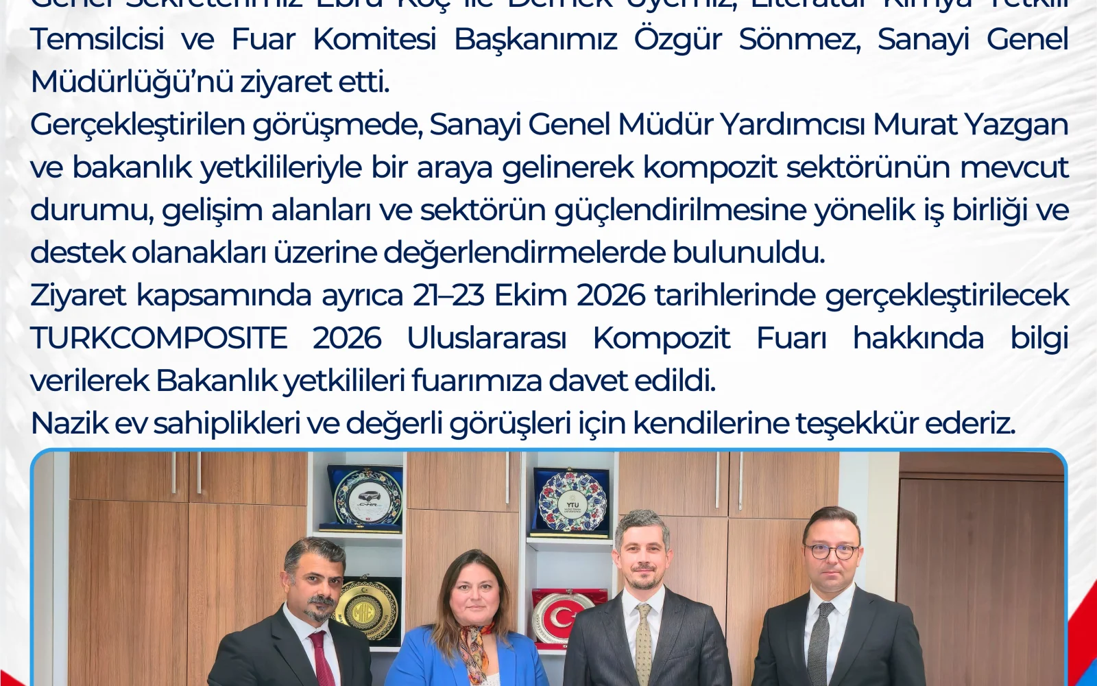 Derneğimizden Sanayi Genel Müdürlüğü’ne Ziyaret