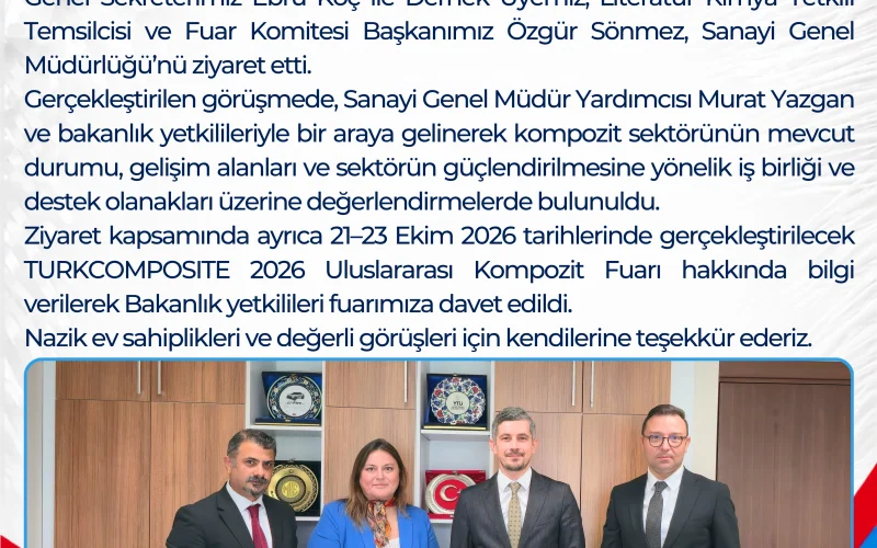 Derneğimizden Sanayi Genel Müdürlüğü’ne Ziyaret